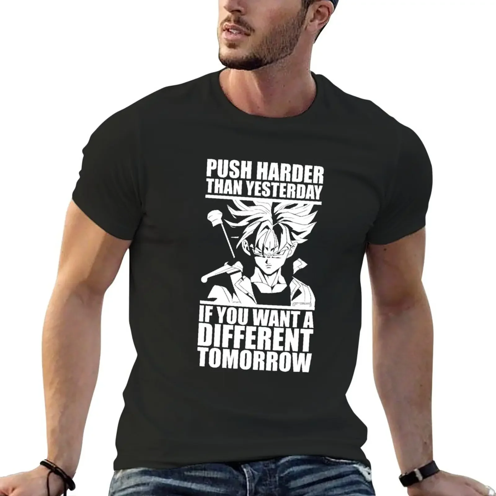 Different Tomorrow - Future Trunks Motivational T-Shirt sweat shirts oversized blacks fitted t shirts for men