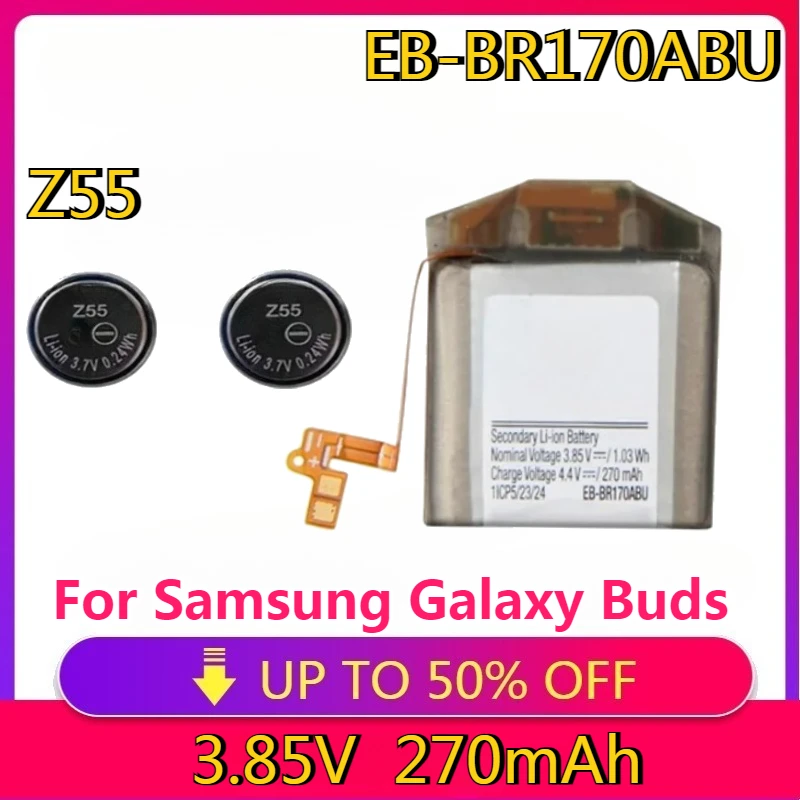 

New Battery EB-BR170ABU 42mm 270mAh For Samsung Galaxy Buds+/Buds Plus SM-R175 EP-QR175 Earphone Compartment Headset Battery
