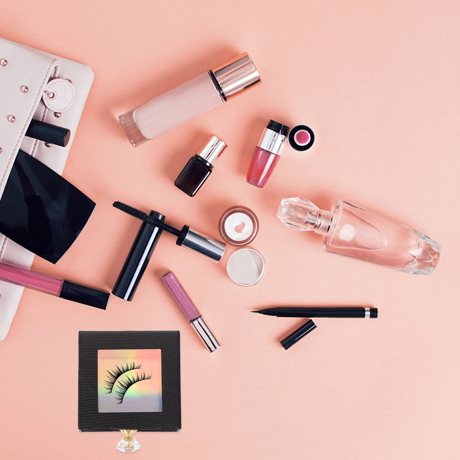 1 pçs caixa de cílios postiços qualidade premium material de placa dura desempenho estável longo tempo de serviço decorativo prático viagem em casa