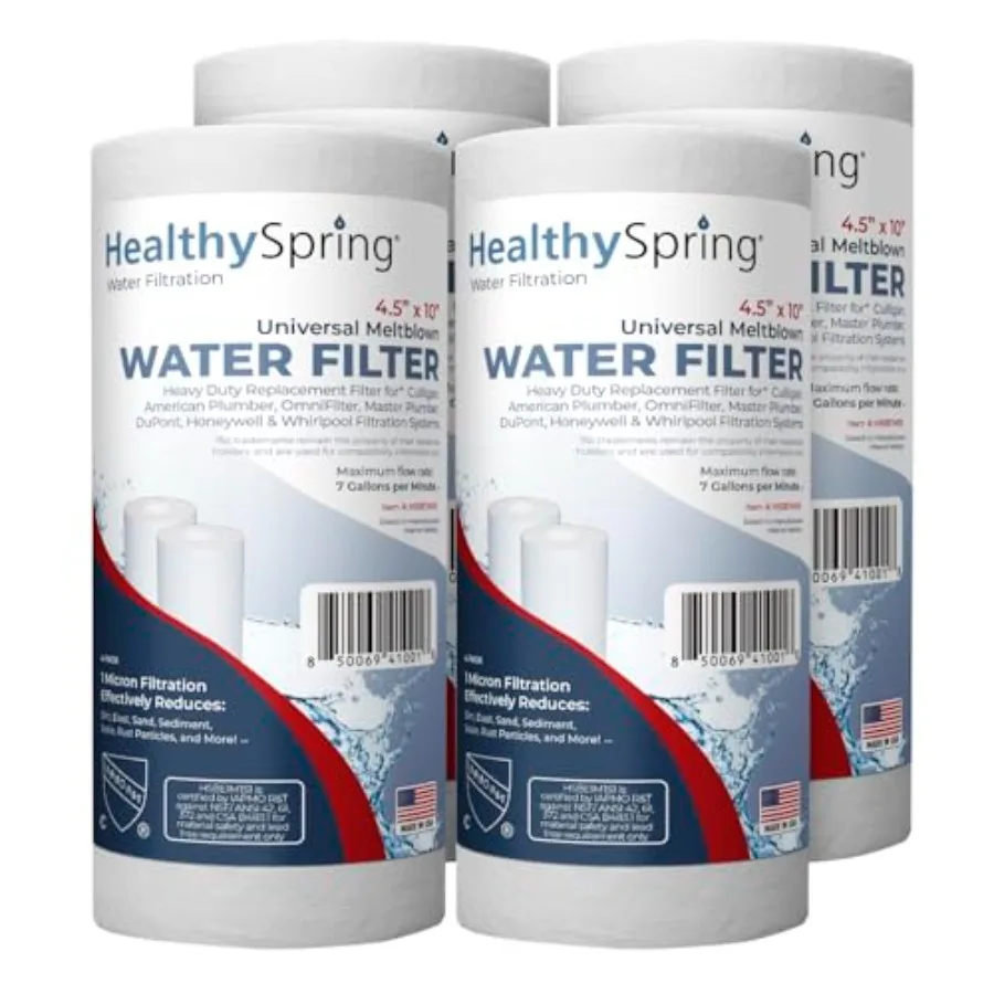 

American Made, Sediment Water Filter, 10" x 4.5", Replacement for Pentair Pentek DGD-5005, GE® GXWH40L, GXWH35F, Culligan® RFC-