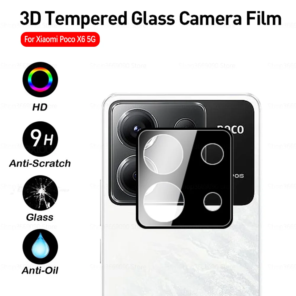 3D Curved Tempered Glass Camera protective Case For Xiaomi Poco X6 Poko Little X6 X 6 6X PocoX6 5G 6.67 inches Rear Lens Cover