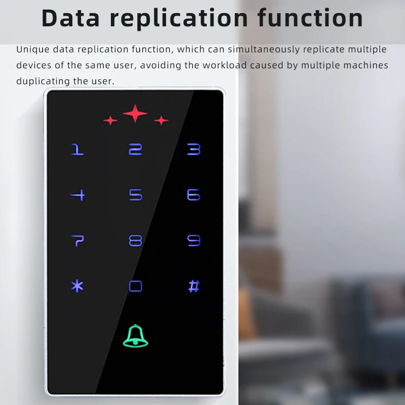 ID/IC dual frequency waterproof password keyboard access control machine DC5-24V touch access control integrated machine