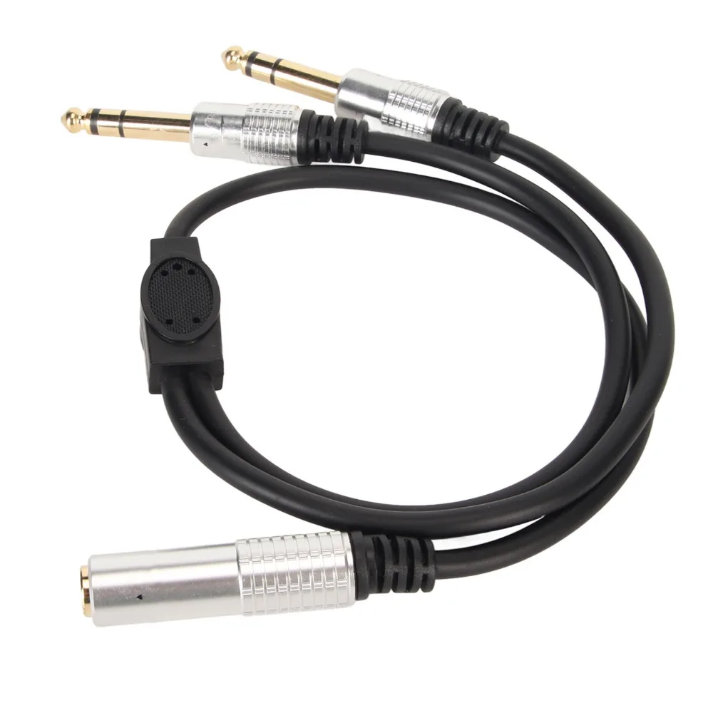 Single-Channel 6.35mm 1 to 2 Y Splitter Cable Plug and Play 1.6ft 1/4 Inch Audio Splitter Speaker Y Extension Cable
