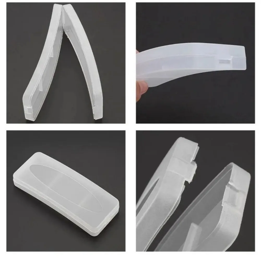 حافظة نظارات شفافة محمولة من البلاستيك الصلب صندوق تخزين نظارات بلوري للسفر يوميًا