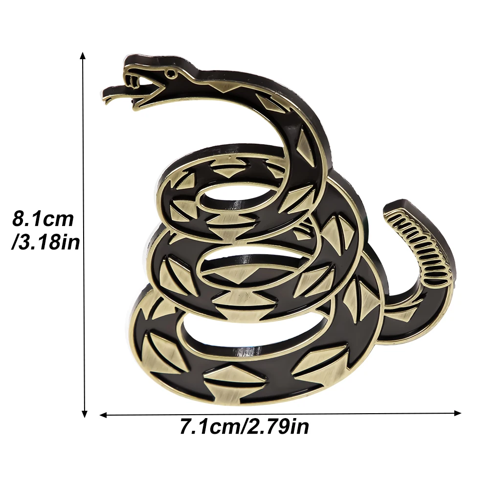 AUTCOAT 1Pcs Dont Tread on Me Metal Car Sticker, Gadsden Flag Auto Emblem, 3D Snake Decal for Automotive, Truck, Motorcycle - view 2