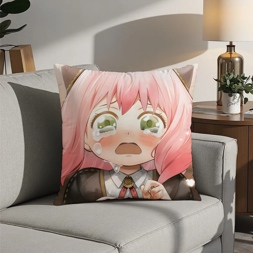 

A-Anya Forger Anime Girl Pillow Case Plush Fabric Soft Pillowcase Double Sided Print Cushion Cover Household Gifts