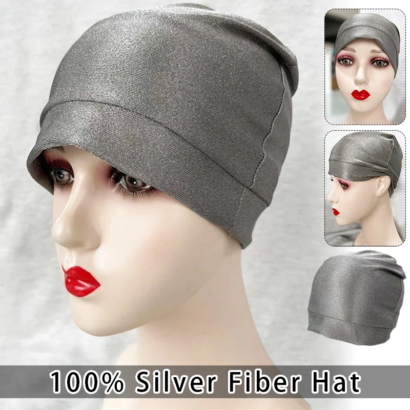 Anti Radiation Cap Silver Fiber WIFI 5G Electromagnetic Wave Rfid Shielding EMF Protection Hat Unisex EMF Reducing Beanies