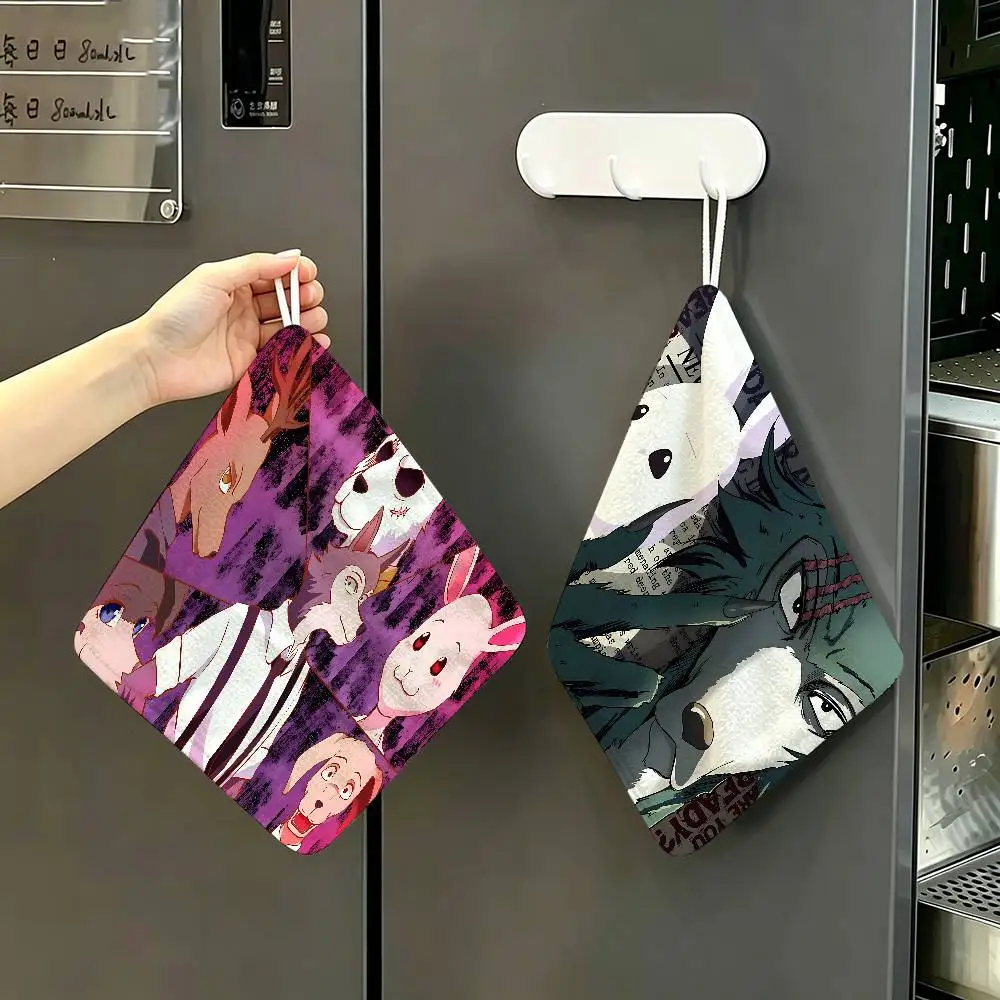 Anime B-BEASTARS Reusable Hanging Kitchen Towel, Polyester Cotton Soft Fabric for Office Home Daily Life