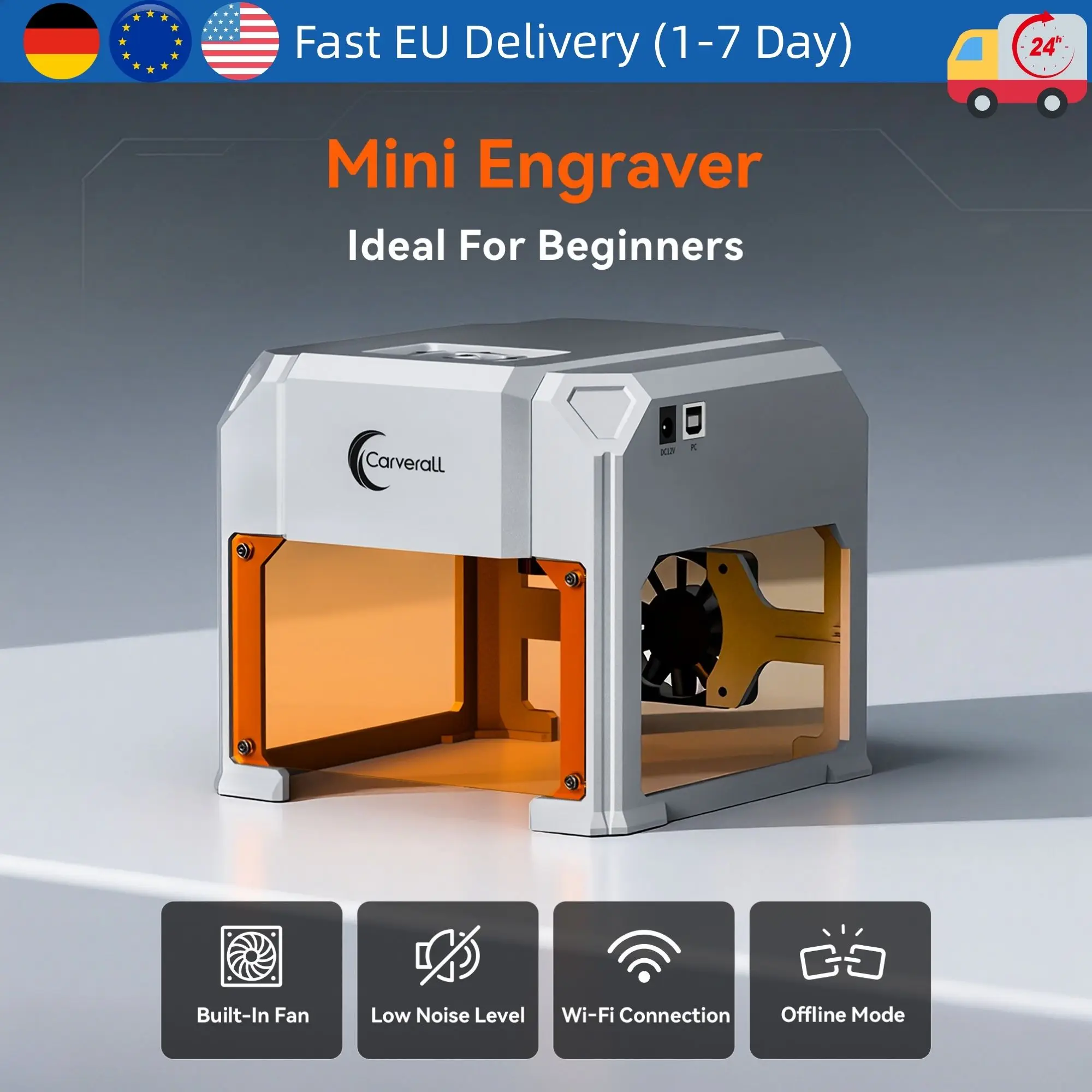 Carverall K4Pro Mini Portable Laser Engraver Diy wifi Machine Painted Dog Tag Paper Leather Wooden Plastic Logo CNC Machine