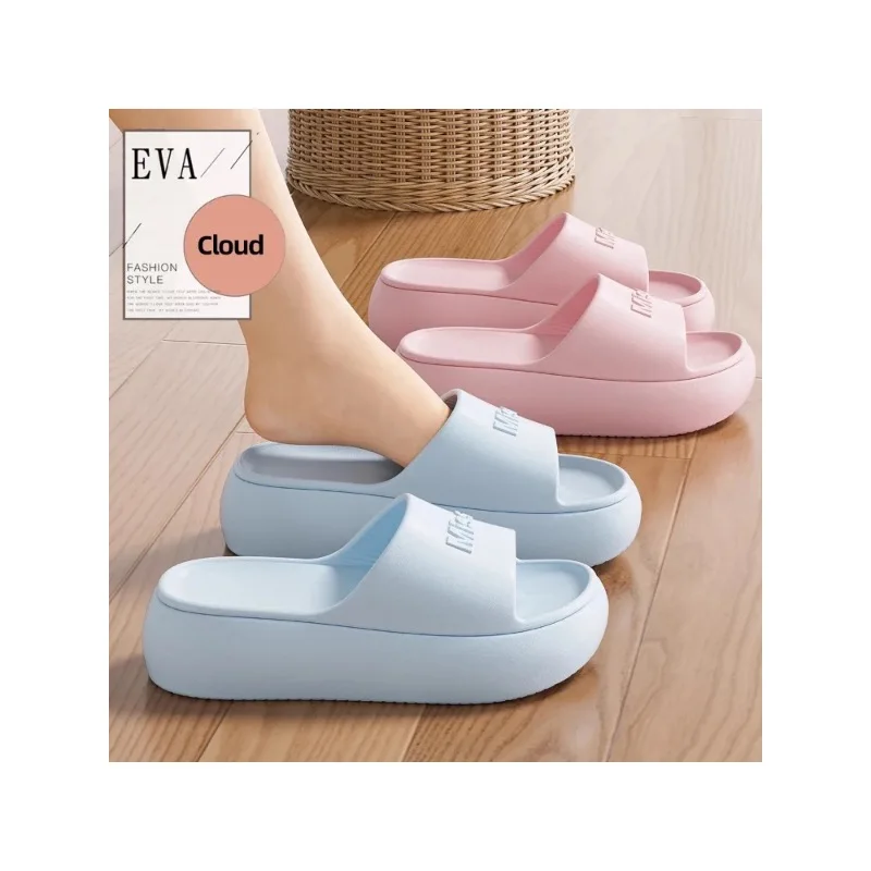 

MEOD женские летние новые однотонные тапочки на платформе, пляжные сандалии без шнуровки на толстой подошве из ЭВА, женские домашние нескользящие тапочки с буквами