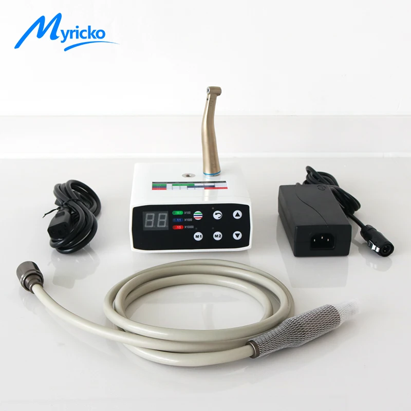 

Myricko Dental LED Brushless Electric MicroMotor Internal Fit 1:1 Contra Angle Blue Ring Handpiece Dentistry Equipment