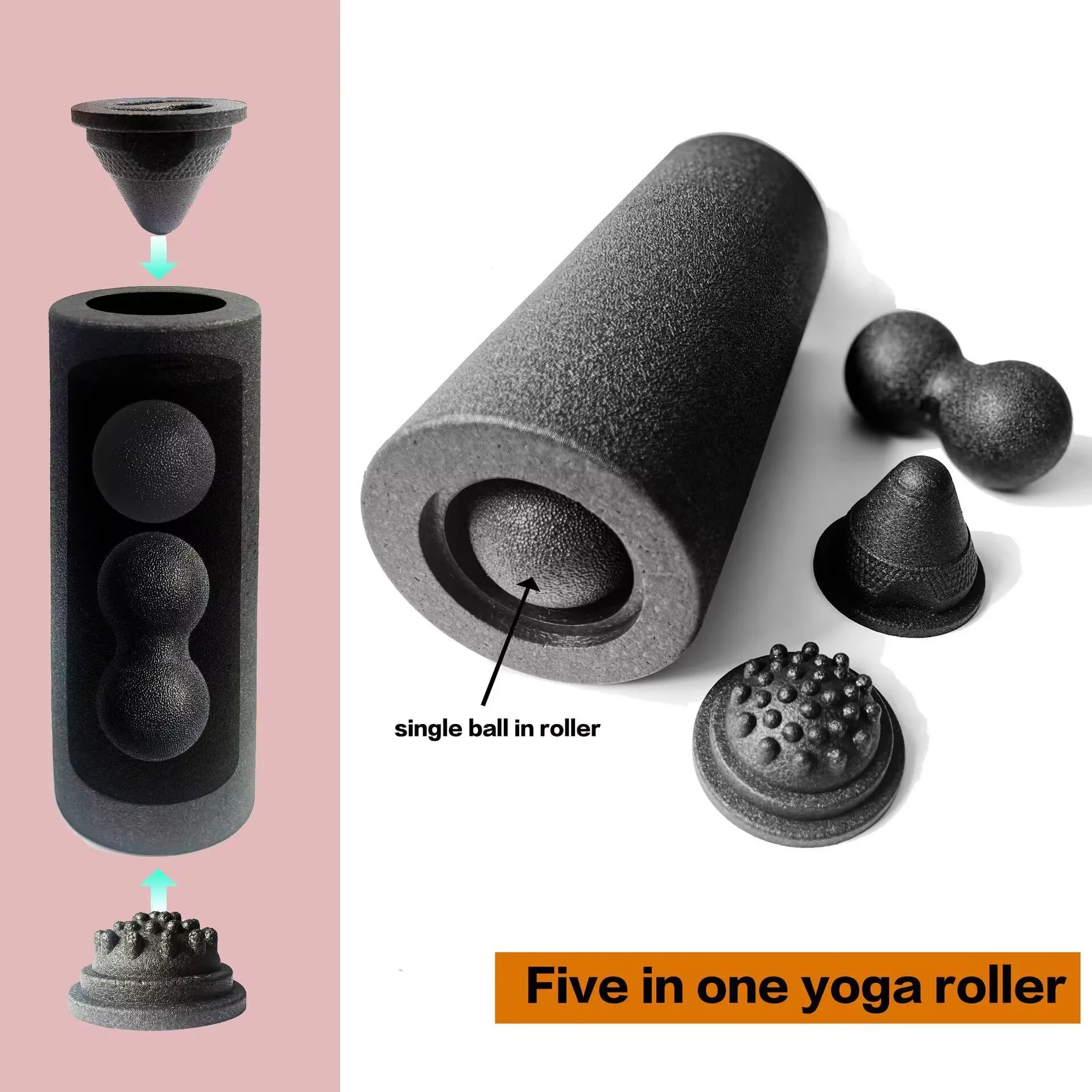 

5 in 1 Yoga Massage Foam Rollers Fascia Balls Yoga Column EPP Fitness Roller &Ball Leg Back Neck Massager Pain Relief