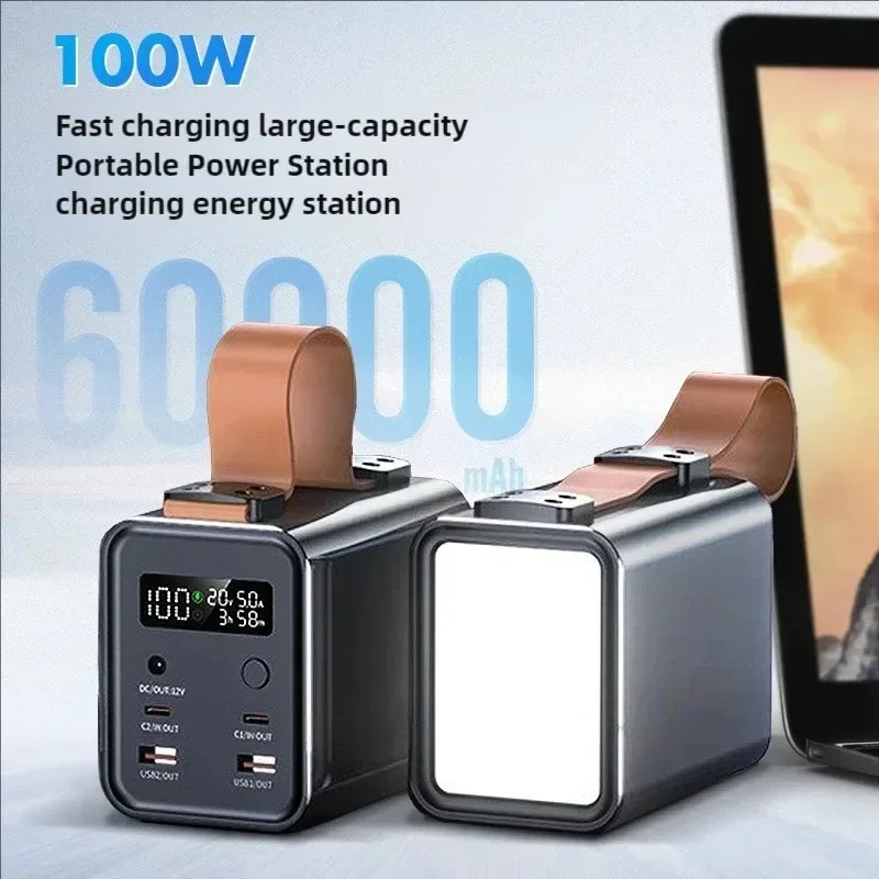 بنك طاقة محمول PD 100 وات سعة كبيرة 60000 مللي أمبير في الساعة USB C شحن سريع بطارية خارجية باور بانك لأجهزة الكمبيوتر المحمول آيفون 15 وسامسونج