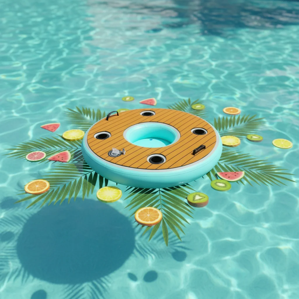 Inflatable PVC swimming pool float 15cm thick 120cm diameter