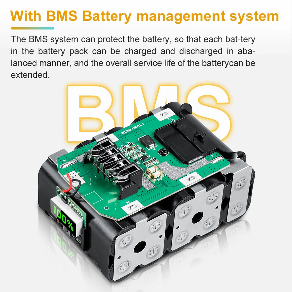 Waitley 18V 6Ah Replacement Li-Ion Battery Compatible with Dewalt 18V 20v Power Tool Replace DCB200 DCB184 Accessories