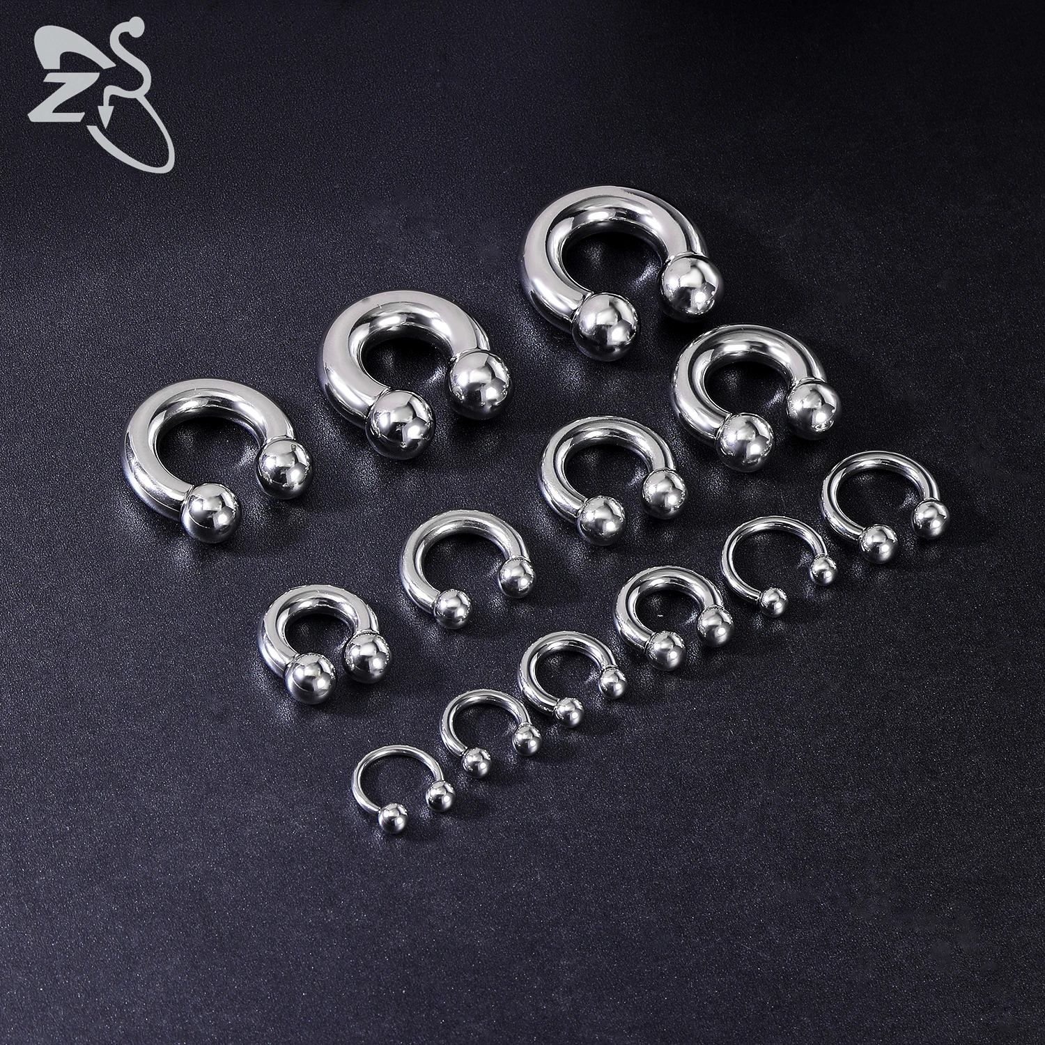 ZS 1 Stück 2/4/6/8G Edelstahl Hufeisen Nasenring Männer Innengewinde Große Gauge Piercings Ohr Expander Septum Piercing – Detail 7