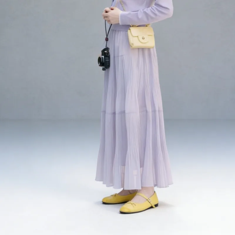 

Miyake Original Pleated Cake Skirt Long Women's 2026 Summer New Large Jupe Swing A-line Pleated Skirt Loose Plus Size