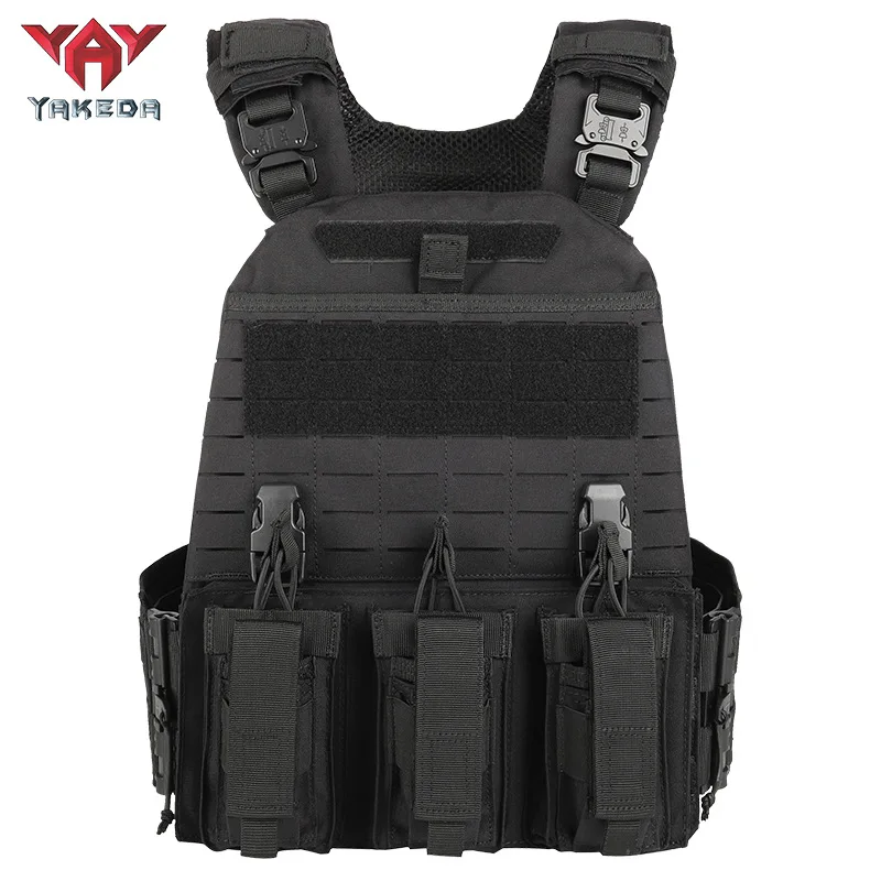 YAKEDA MOLLE System Quick Release Tactical Vest, Outdoor Military Fan Training Uniform, CS Tactical Vest Equipment