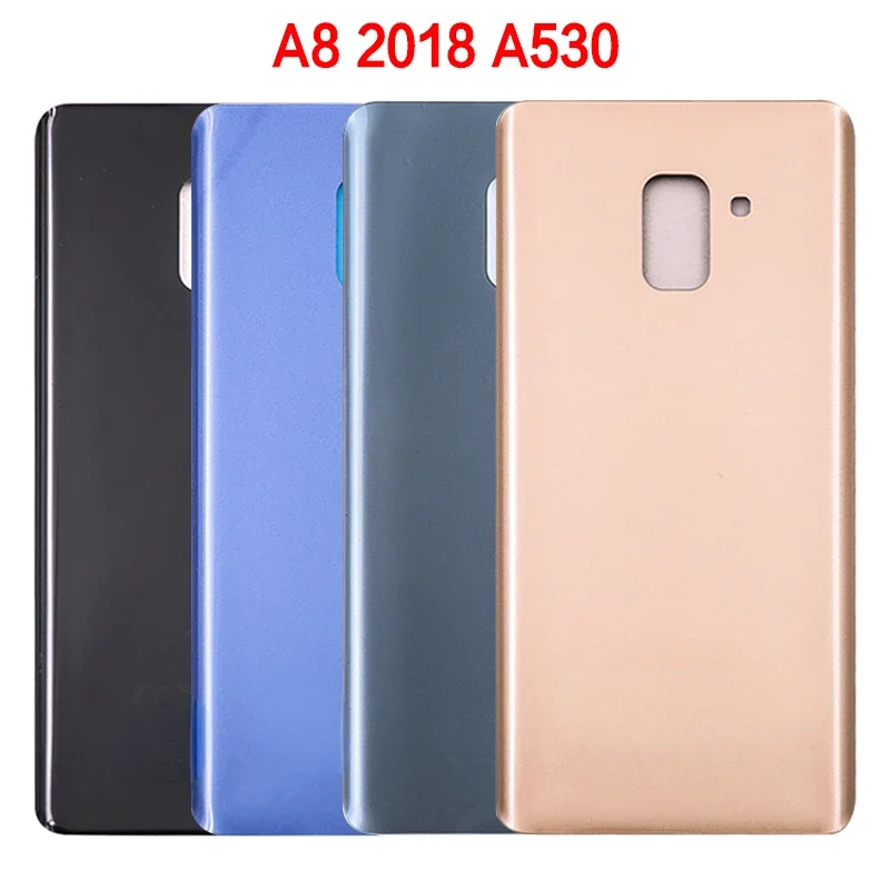 New For Samsung Galaxy A8 2018 A530 A530F SM-A530F Battery Back Cover A530 Rear Door Glass Panel Housing Case Adhesive Replace