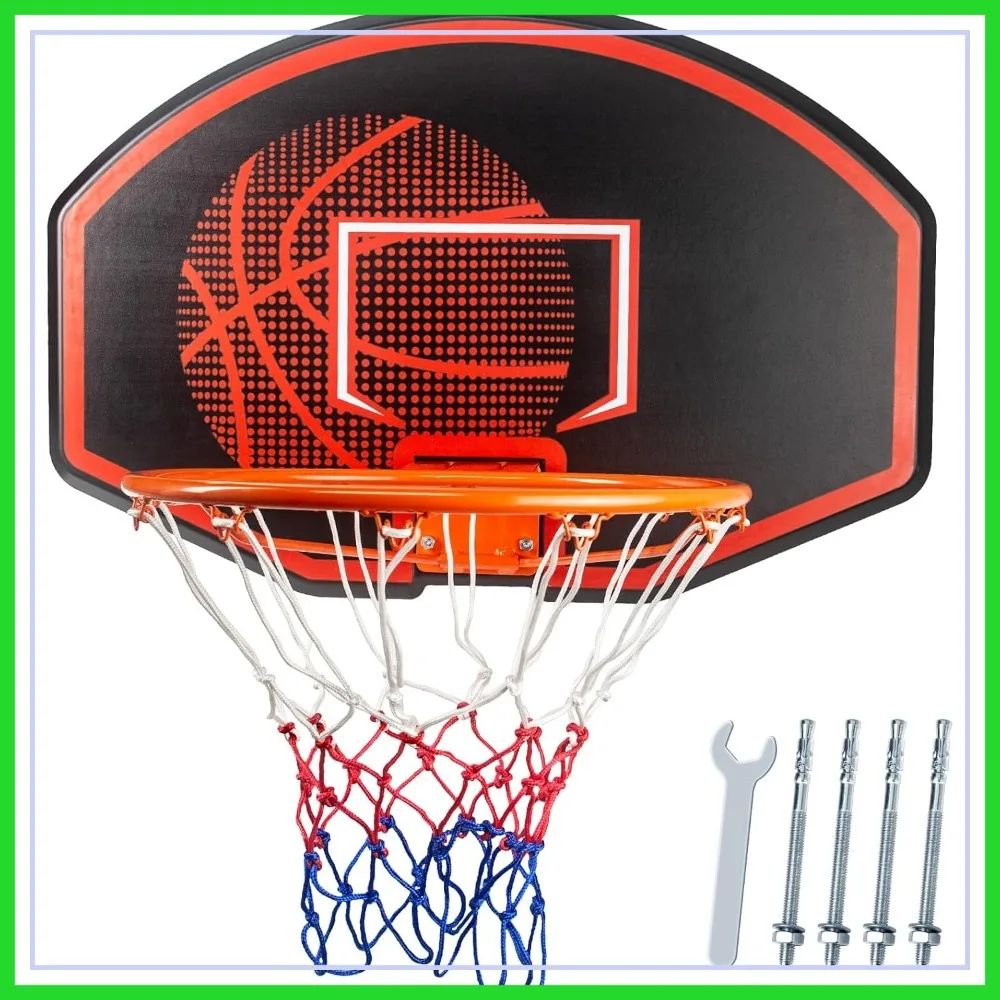 

Wall Mounted Basketball Hoop 36x24 Shatterproof Backboard Indoor Outdoor