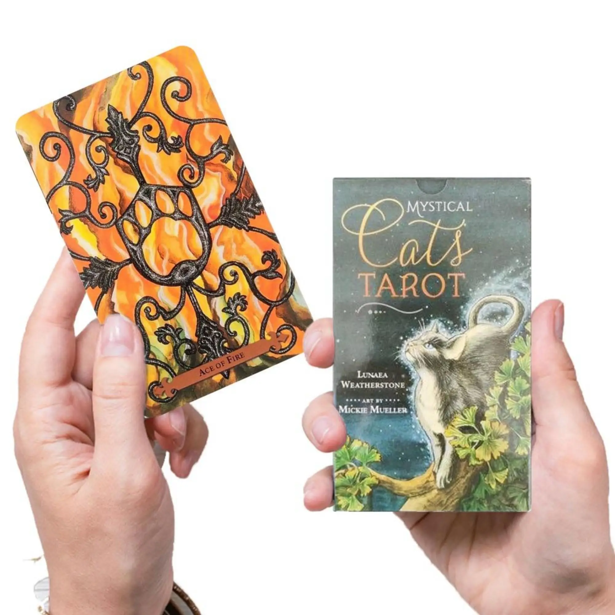 Mystical Cat Tarot New English Card Deck 12x7cm 78 Cards/Set Nice Kinds of Cats Design For Parent-child Interaction Games