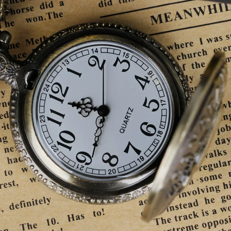 Reloj de bolsillo de cuarzo Steampunk para hombres y mujeres, collar, regalo de recuerdo de animales