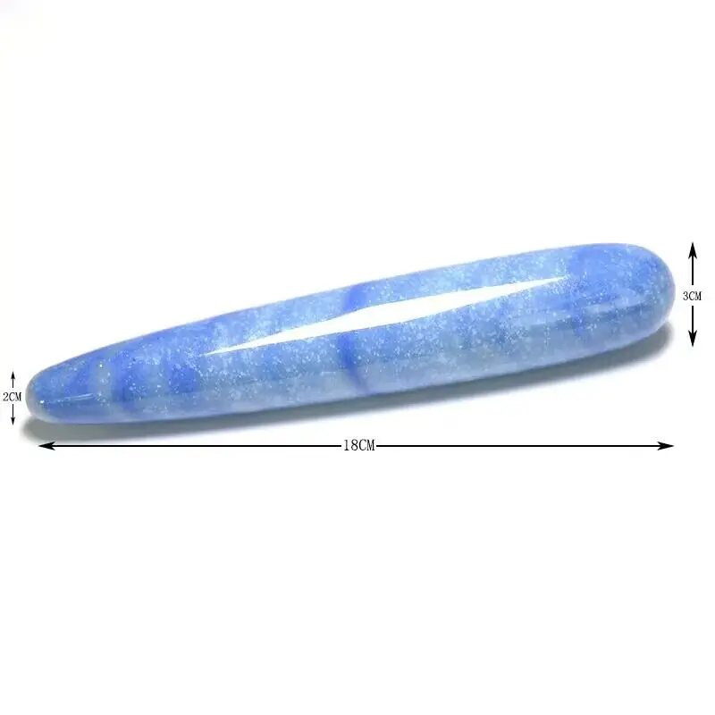 

18cm Natural Crystal Blue Dongling Personality quartz Gem Beauty Stick Health treatment Gift for women