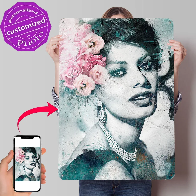 Sophia Loren 3D Texture Metal Poster Customized Wall Art Tin Sign Gift for Mancave Home Decoration Gaming Office Decor Room Cozy