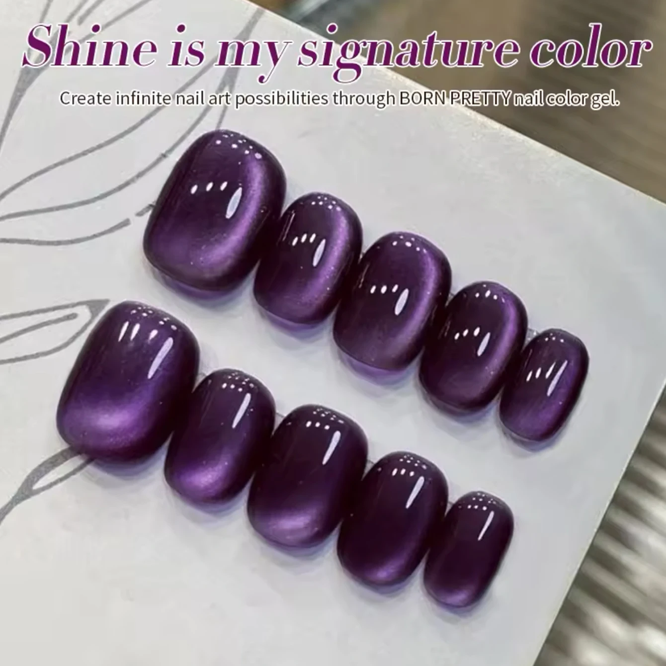 MIANEL 1-21PCS 12ML Purple Water Light Cat Magnetic Gel Polish UV LED Varnish Semi Permanent Nail Art for Manicure Design image 3