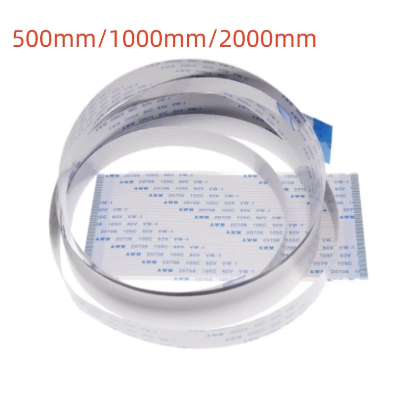 1pcs 500mm/1000mm/2000mm FPC FFC AWM 20624 80C 60V VW-1 Flexible Flat Cable 4P/6/8/10/12/14/16/20/26/30/40/50/60Pin