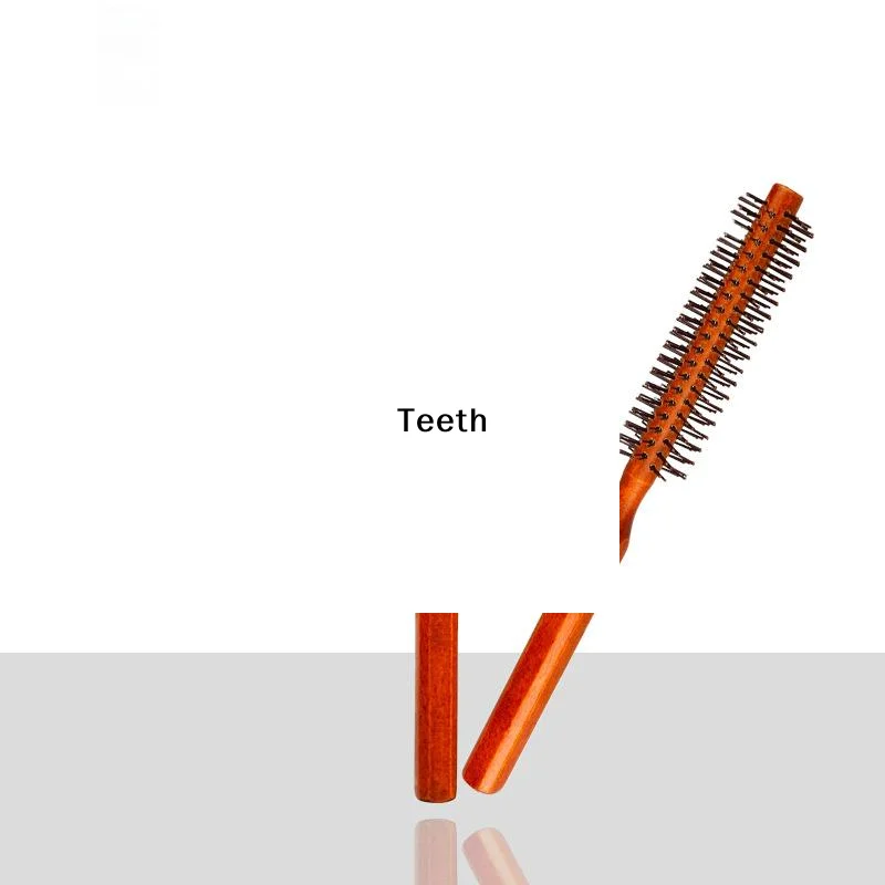 

Bristle Wooden Curly Hair Comb Natural Boar Bristle Rolling Brush Round Barrel Blowing Curly Hairbrush Hair Styling Tool Barber