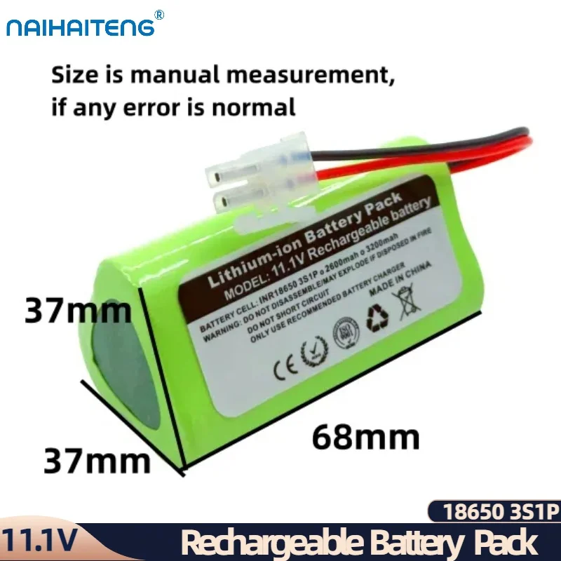 11.1V 10.8V 2600mAh 3200mAh 18650 3S1P Li-ion Rechargeable Battery Pack For Robot Vacuum Cleaner TOTAL TVCRR30201 Wholesale