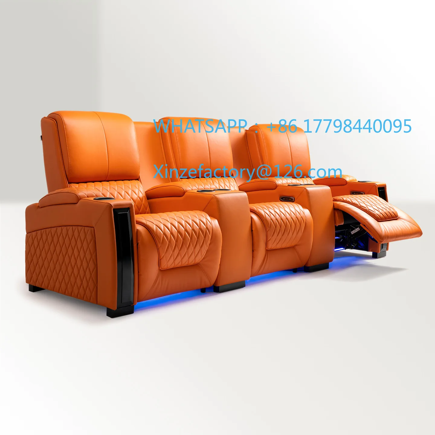 أريكة مقعد مستلق كهربائي متعدد الوظائف لقاعة الأفلام والتلفزيون قابلة للتخصيص