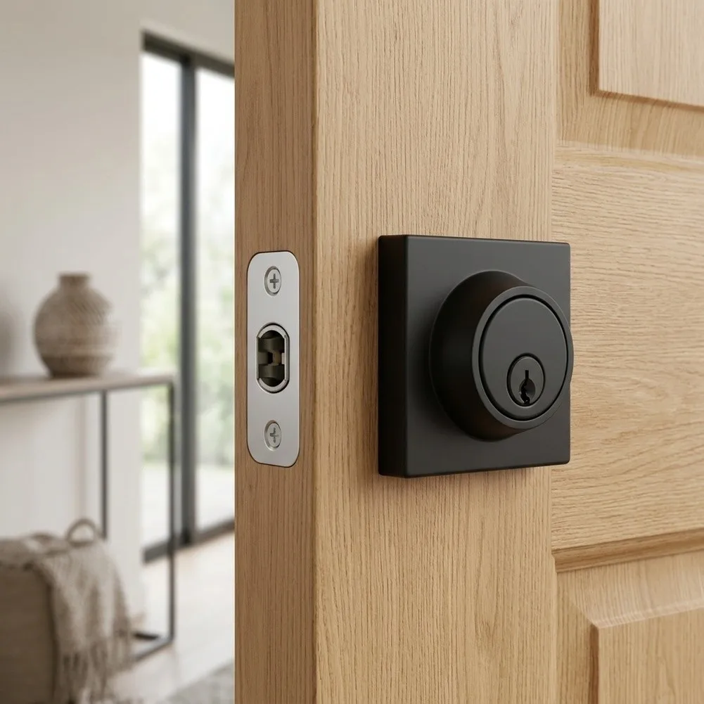 Zinc Alloy High Security Square Deadbolt Lock With Key Adjustable Latch For Residential Commercial Door Hand Tool Sets
