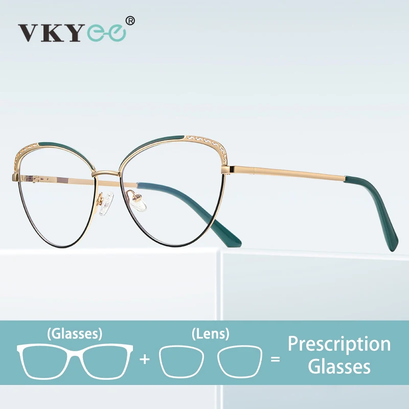 

VICKY Fashionable Elliptical Geometric Design Progressive Photochromic Customizable Prescription Anti-blue Light Glasses PFD3111