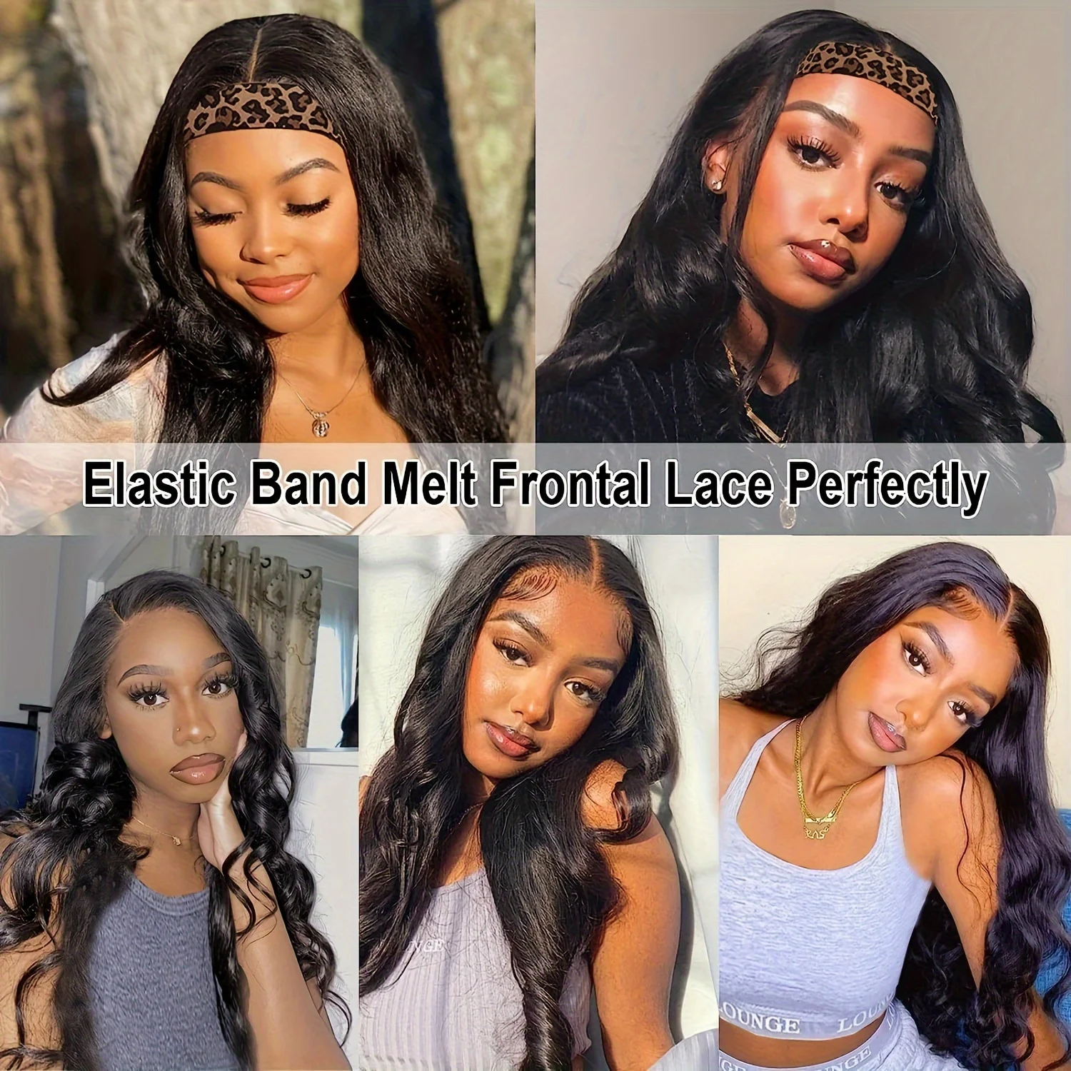 1/3Pcs Elastic Band for Wig Edges Wrap Band, Leopard Print+Black+Silvery, Lace Melting Band for Wrap to Lay Edges Adjustable Wig