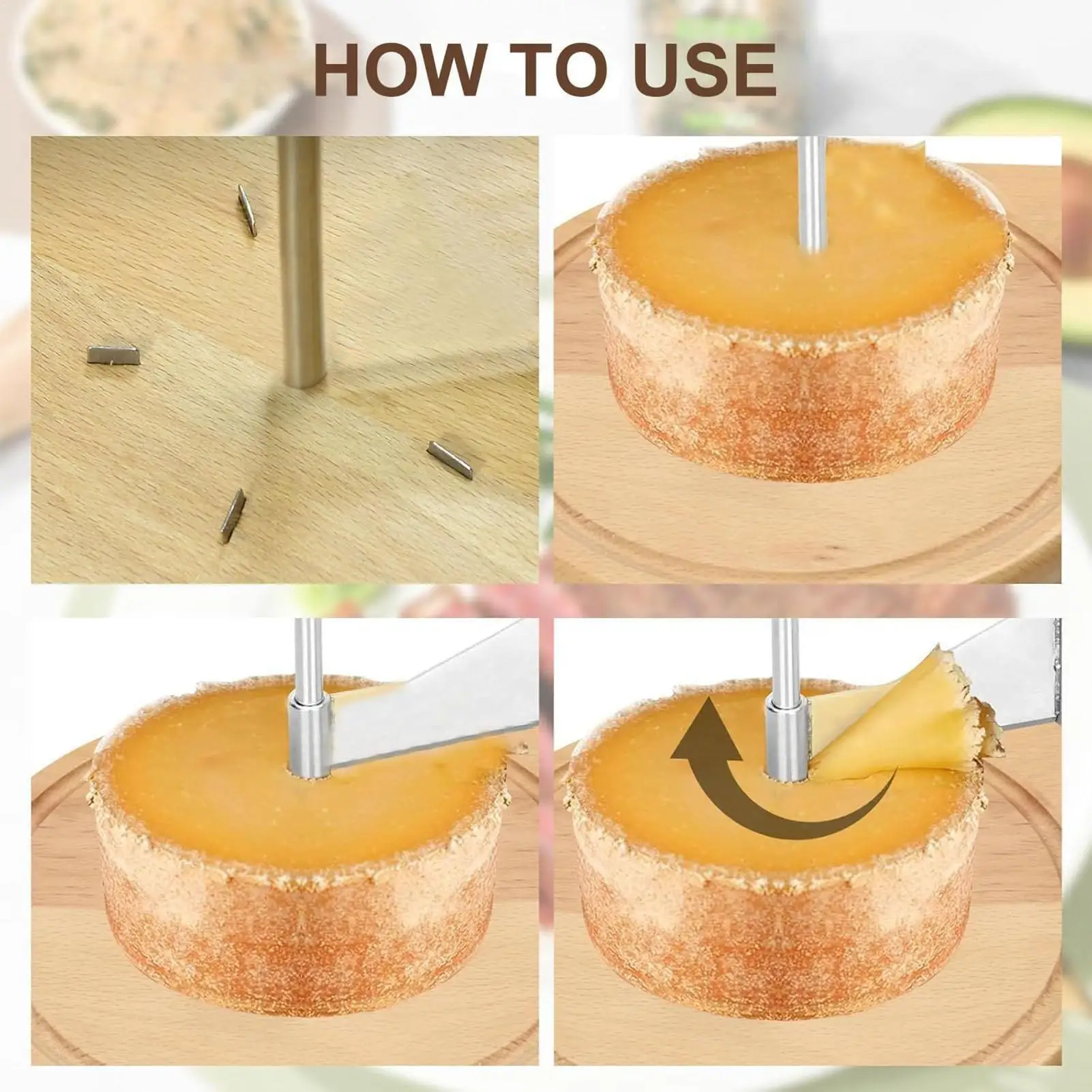 

Beech Wood Cheese Curler, Cheese Slicer & Cheese Cutter, Wooden Base Shaver Wheel for Hard & Soft Cheese