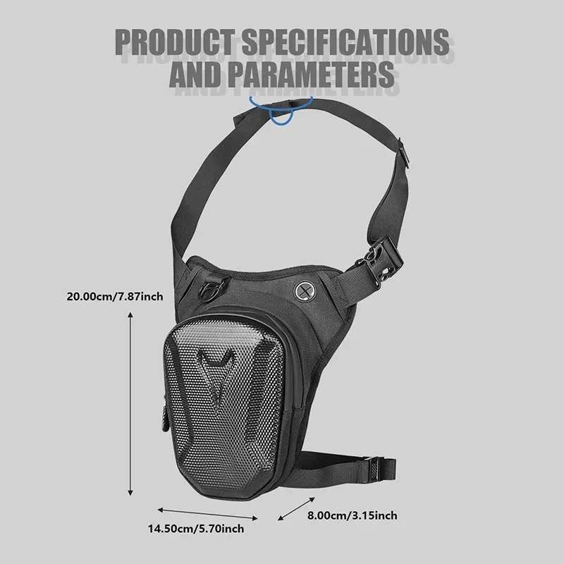 QS1 التكتيكية حقيبة الساق الرجال ركوب الدراجات النارية دراجة نارية متعددة الوظائف مقاوم للماء الجراميق Crossbody تخزين السفر المشي لمسافات طويلة #5