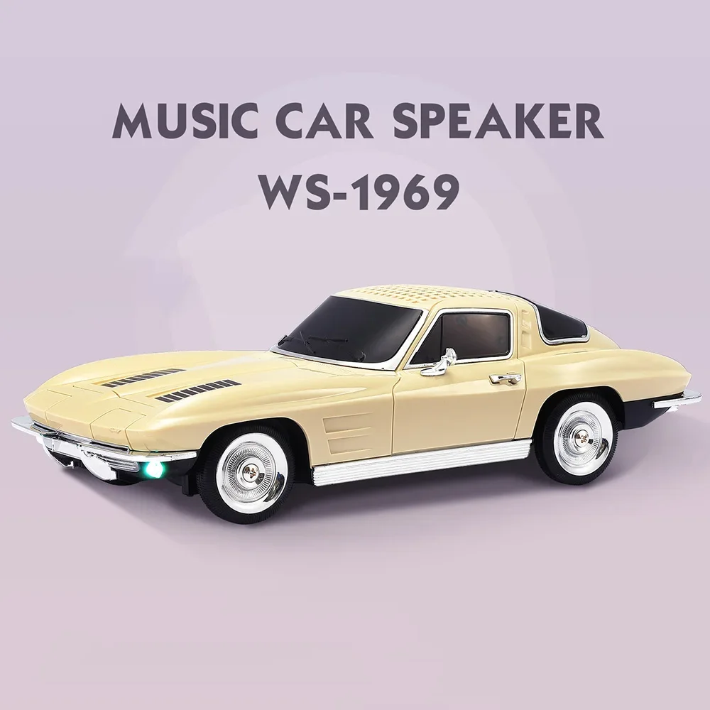 Classic Bluetooth Speaker with Subwoofer Portable Car Shaped Music Player U Disk TF Card AUX Play Wireless Stereo HIFI Soundbox