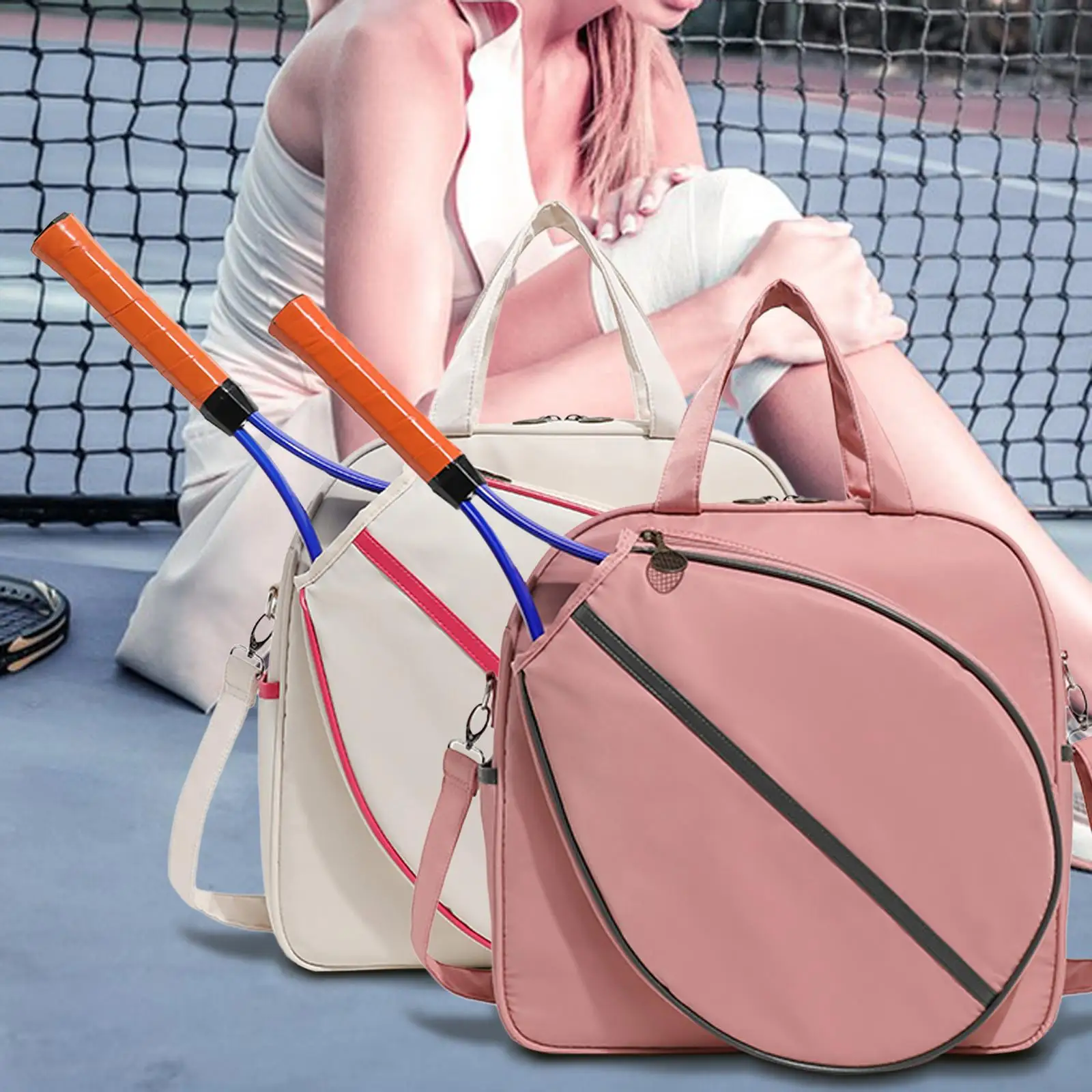 

Tennis Bag Beginners Adults Multifunctional Organizer Carry Bag Adjustable Strap Badminton Bag Tennis Racket Bag Tennis Tote Bag