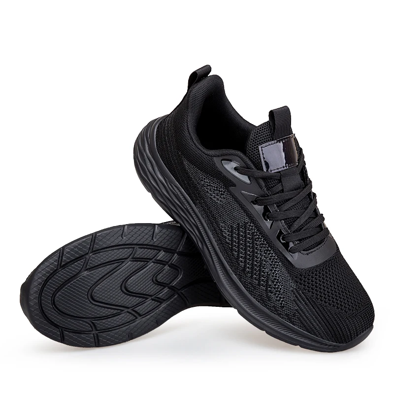 Sneakers hitam sepatu kasual pria olahraga Trainer pria Tenis Masculino Zapatillas Deportivas Hombre Dropshipping penjualan terbaik