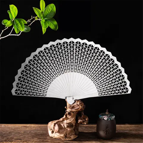 Ventaglio pieghevole cinese antico in acciaio pregiato, cavo, per autodifesa, Kung Fu, Tai Chi, portatile, in metallo puro, in acciaio inossidabile