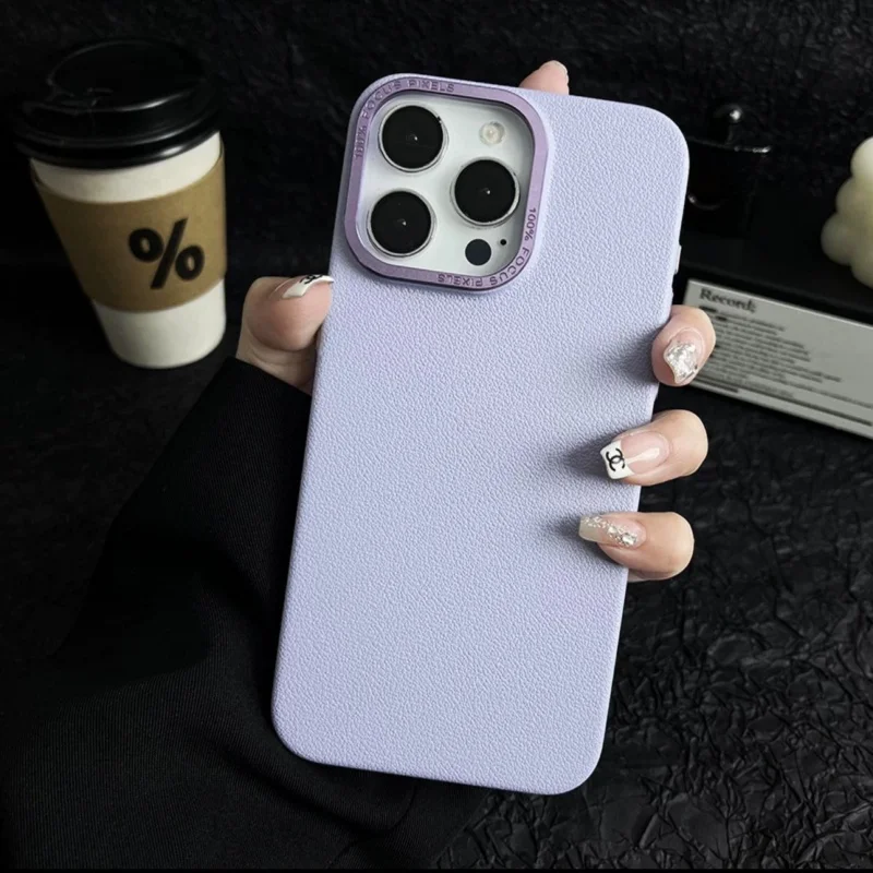 Suitable for Apple16ProMaxPhone caseiPhone15Phone Case Advanced Frosted Hardware Litchi Leather Pattern