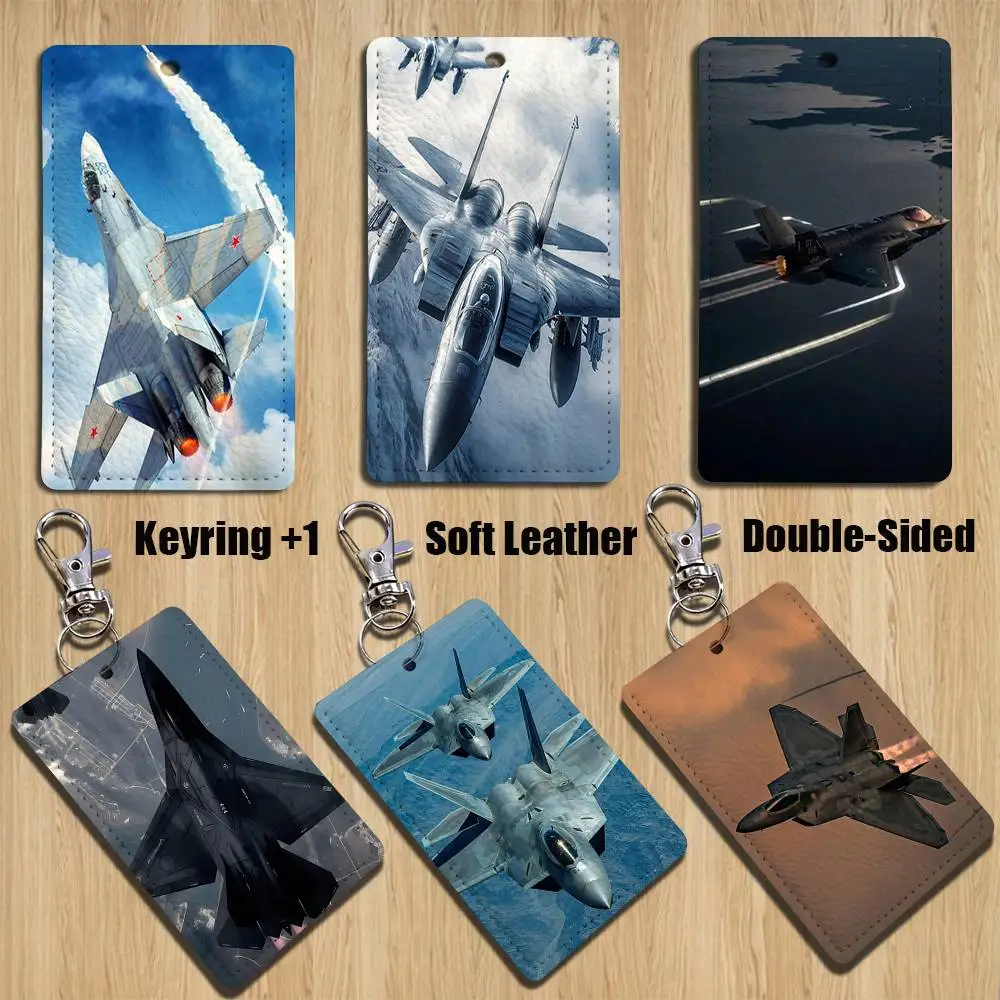 

F-F35 F-Fighter jets F22 Cartoon Singer Anime Card Keychain Fashion Pendant Bag ID Door Card Case Bus Card Cute Adult