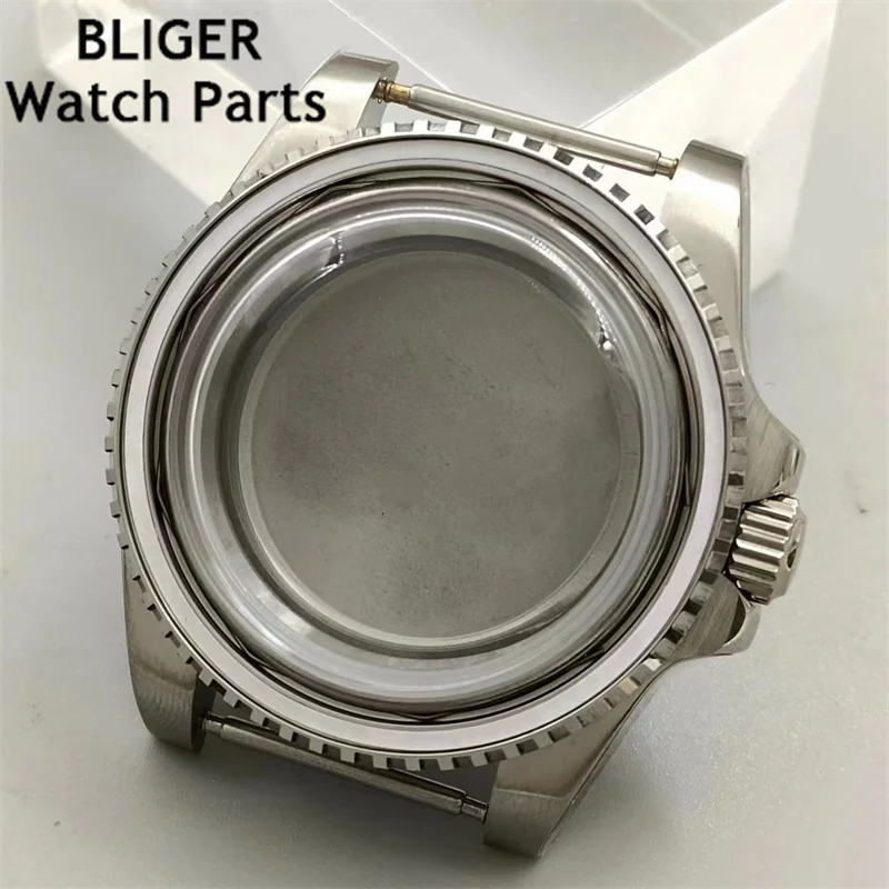 BLIGER 40mm nueva bisel vintage plata sumergible caja de yate cúpula de cristal ajuste NH35 NH36 NH34 NH37 NH38 NH39 ETA2824 PT5000 movimiento
