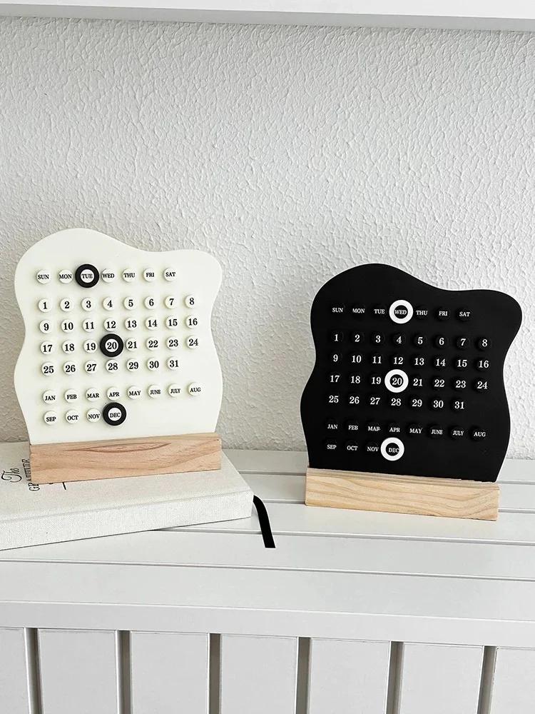 خشبية DIY سحابة حلقة التقويم لطيف أجندة مكتبية /رزنامة مكتبية قابل للتعديل أسبوع شهر تاريخ عرض التقويم مكتب مكتب منزلي الديكور