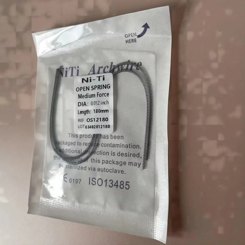 180mm Dental archwire medium force Ni-Ti open spring