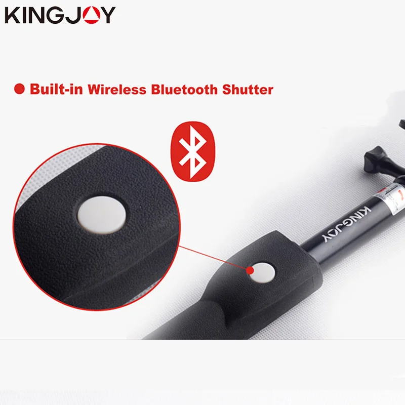 Kingjoy Selfie Stick tragbare Bluetooth 3,0 Action-Videokamera Stativ für Telefon Smartphone Universal für Gopro DSLR-Kamera