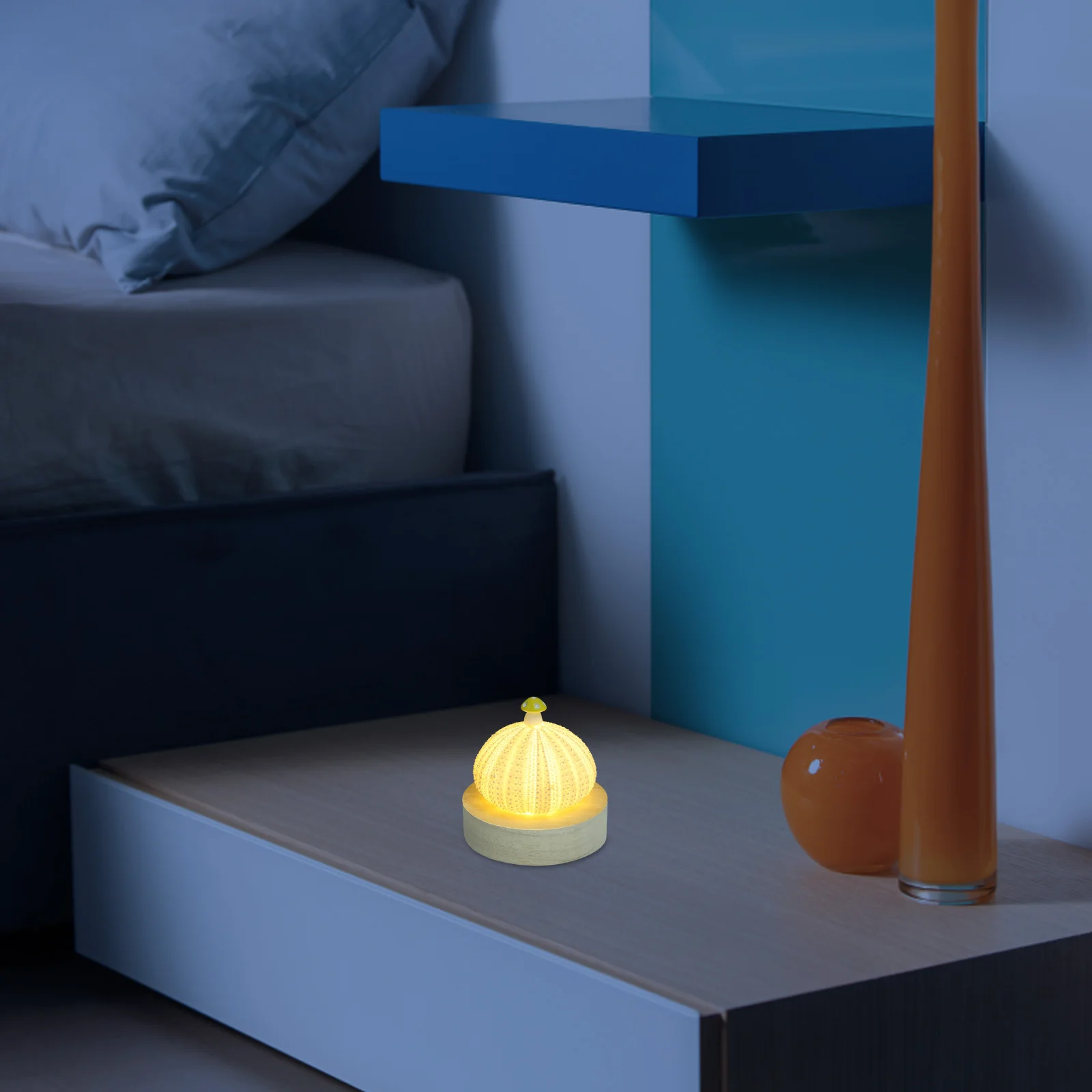 

Mushroom Night Creative Glowing Mini Mushrooms Shell USB Bedroom Decor Soft Glow Mini Lamp Warm LED Pearl Handmade Table Lamp