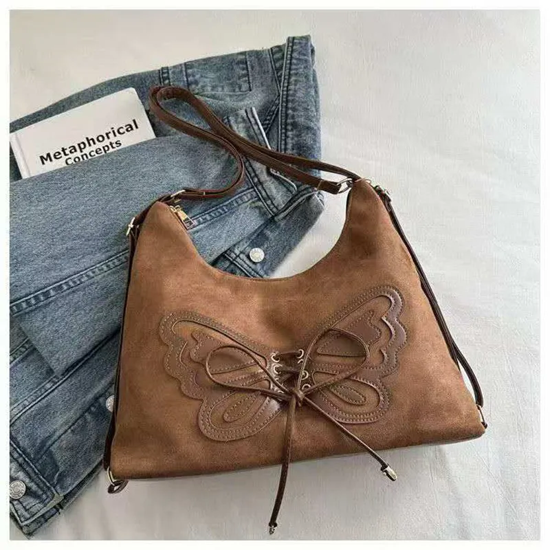 2026 Fashionable large-capacity eye-catching versatile single-shoulder bag retro casual commuting crossbody bag